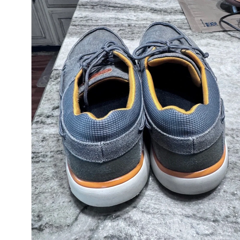 OrthoComfoot Boat Shoes Canvas Grey‎ 11.5 Men's Casual Nautical Comfort ZGBX01